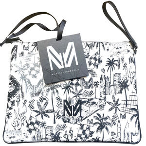 MARCELL VON BERLIN Black Cream "Los Angeles At Night" Wristlet Clutch Bag NWT